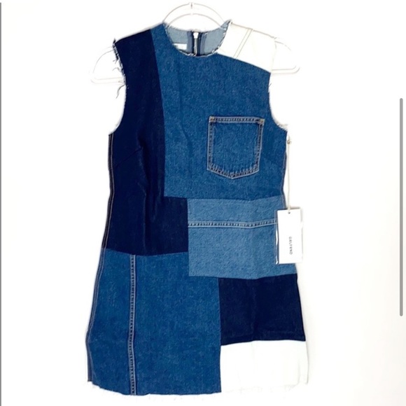 GRLFRND DENIM Heidi Patchwork Dress NWT - Picture 2 of 7